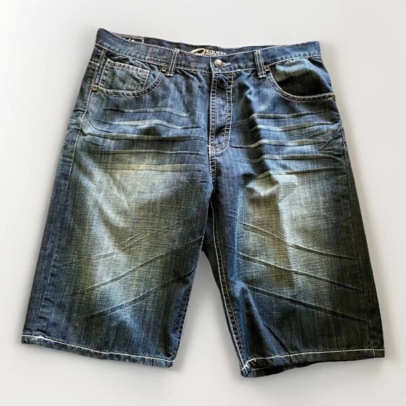 Vintage Y2K Request Jeans Premium Denim Shorts Jorts Baggy Streetwear Grunge 38 - Picture 1 of 8
